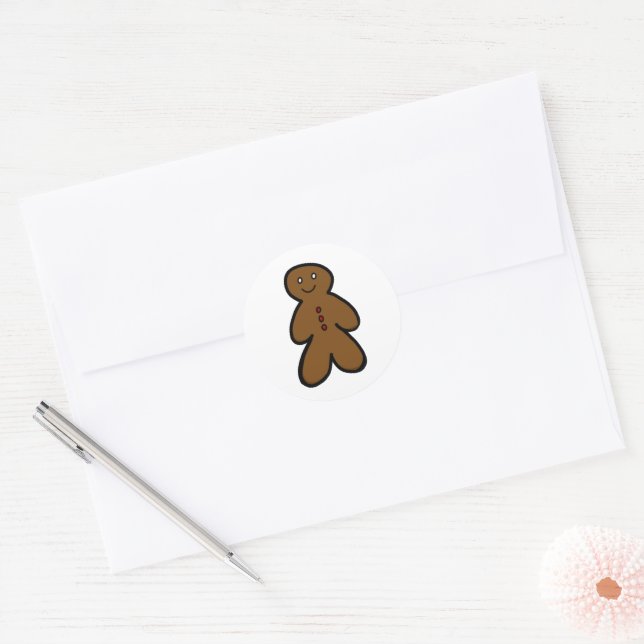 Redondo Adesivo personalizável do Gingerpão (Envelope)