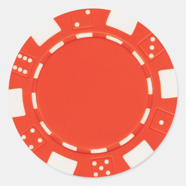 Redondo adesivo pokerchip laranja (Frente)