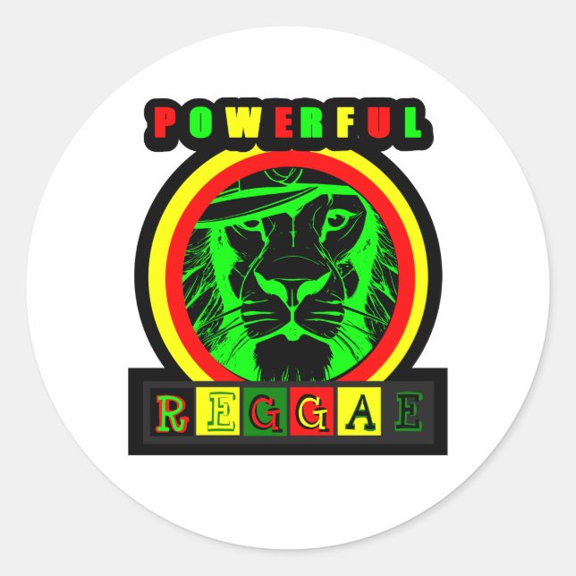 Redondo Adesivo Powerful Reggae (Frente)