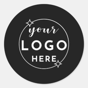Redondo Adesivo preto do logotipo personalizado minimalist