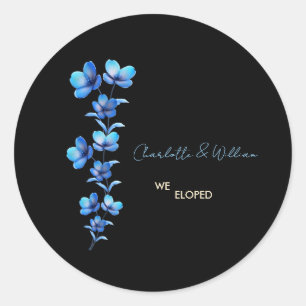 Redondo Adesivo Preto e Azul Floral Moody Nós Fugimos