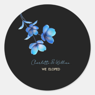 Redondo Adesivo Preto e Azul Floral Moody Nós Fugimos