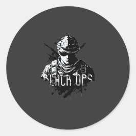 Redondo Adesivo Preto e Branco The Black Ops