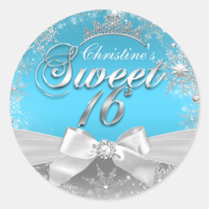 Redondo Adesivo Princesa Natal Azul Doce 16 Anos