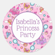 Adesivo princesa rosa, brilhante, pequeno, 1½ pole