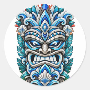 Redondo Adesivo Protetor Tiki de Gelo Azul
