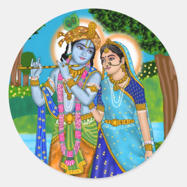 Redondo Adesivo Radha Krishna (Frente)