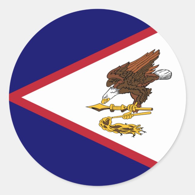 Redondo Adesivo Retangular da Bandeira Patriótica da Samoa (Frente)
