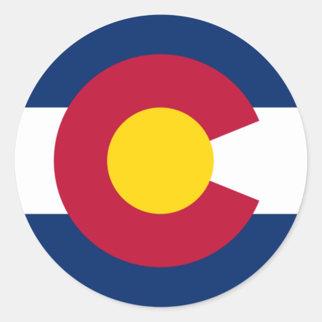 Redondo Adesivo Retangular do Colorado Flag (Frente)