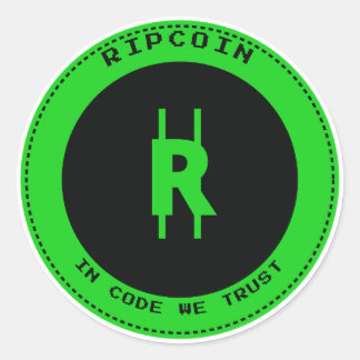Redondo Adesivo RipCoin - No Código Nós Confiamos