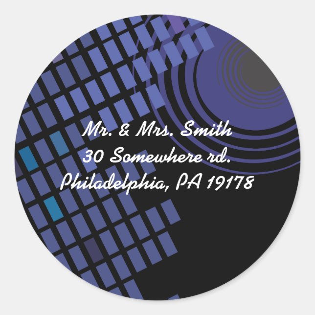 Redondo Adesivo Rock n Roll do Bar Musical Bat Mitzvah Rep (Frente)