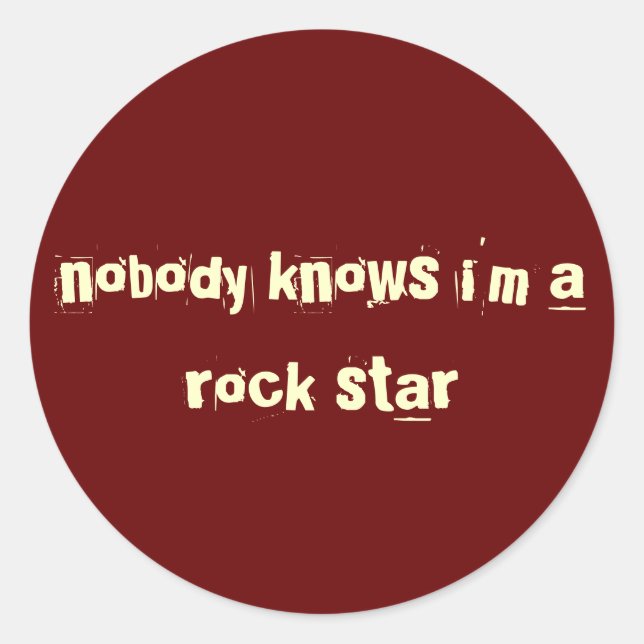 Redondo adesivo rock star red (Frente)