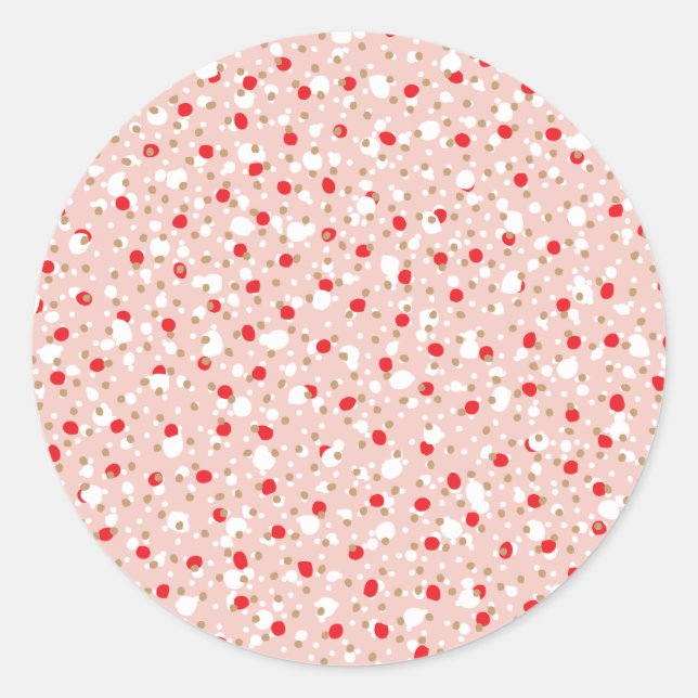 Redondo Adesivo Rosa Pastel Sprinkles Feriado (Frente)