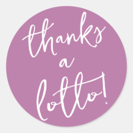 Redondo Adesivo Roxo Obrigado Lotto Bilhete de Loteria Fav