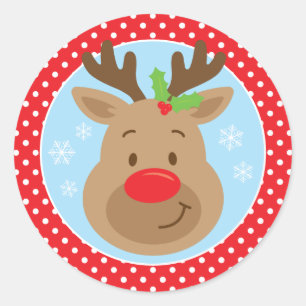 Redondo Adesivo Rudolph Reindeer de Natal