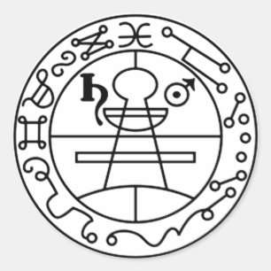 Redondo Adesivo Selo de Salomão Goétia