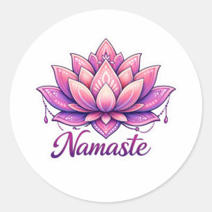 Redondo Adesivo Sereno Ioga Zen Flor de Lótus "Namaste"