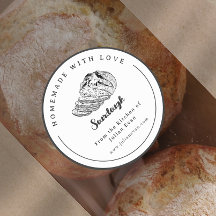 Adesivo Simples de Sourdough Caseiro em Preto e Br