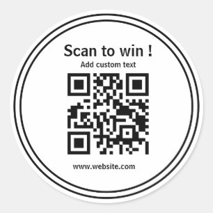 Redondo adesivo simples do curl de código qr personalizado