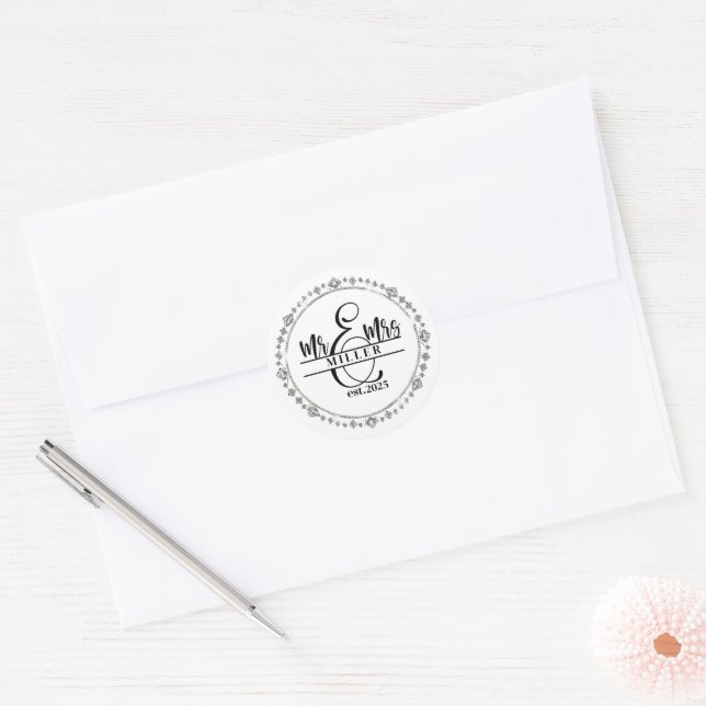 Redondo Adesivo Sr. e Sra. (Envelope)