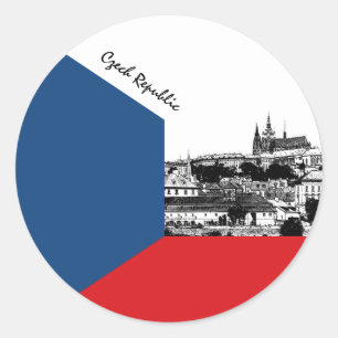 Redondo Adesivo Tcheco, patriótico, Praga, Bandeira da Rep