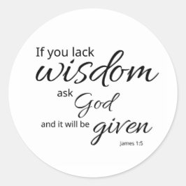 Redondo Adesivo Tiago 1:5 | Sabedoria de Deus
