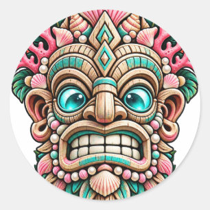 Redondo Adesivo Tiki Coral Rosa