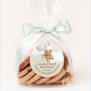 Redondo Adesivo Urso de Pelúcia Sage com Balões