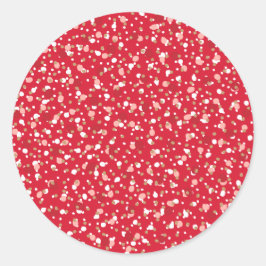Redondo Adesivo Vermelho de Purpurina de Feriado