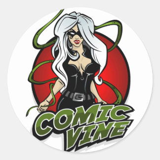 Redondo Adesivo vermelho do Logotipo da Vinha Cômica