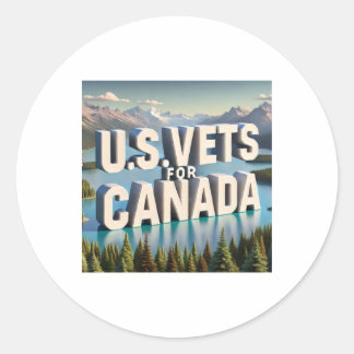 Redondo Adesivo Veteranos dos EUA Apoiam o Canadá