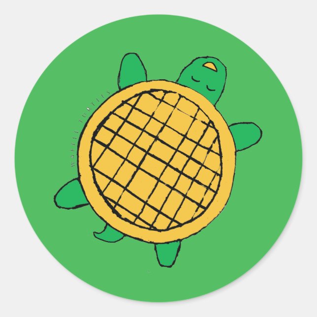 Redondo adesivo Waffle Turtles (Frente)