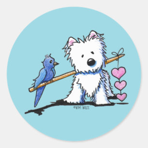 Redondo Adesivo Westie Heart Strings