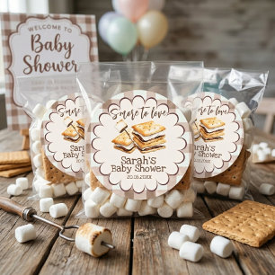 Redondo Adicionando Mais S'more ao Amor Adesivo de Favor d