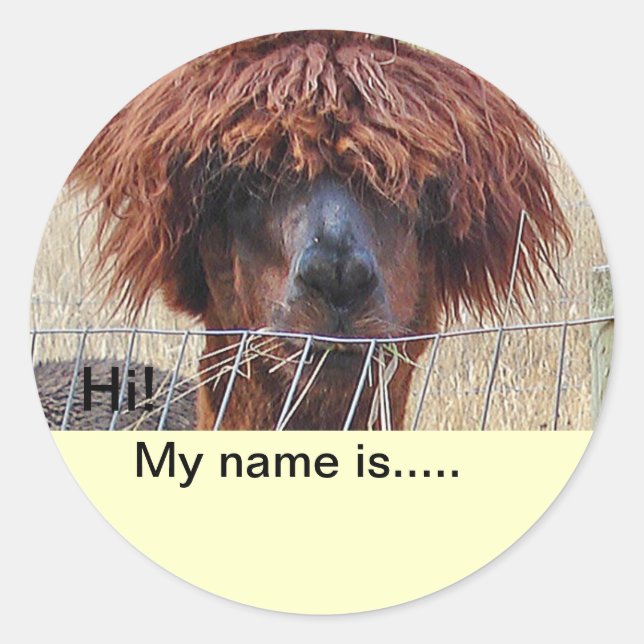 Redondo Adicione seu adesivo de nome (Frente)