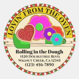 Redondo Adorando do adesivo de Comida Forno