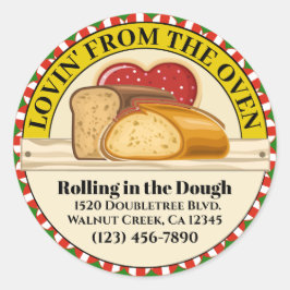 Redondo Adorando do adesivo de Comida Forno