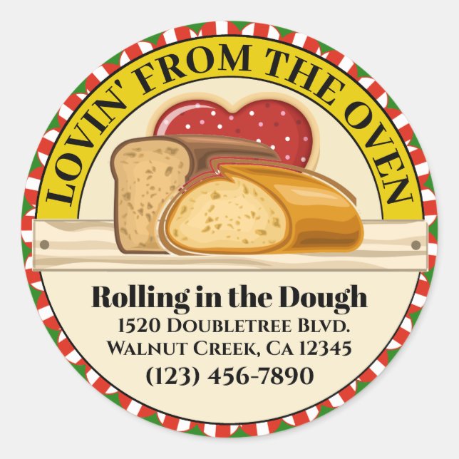 Redondo Adorando do adesivo de Comida Forno (Frente)