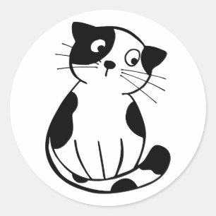 Redondo Adorável Tema de Gato Adesivo Criado para Fl Pesso