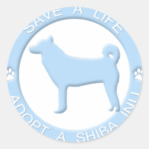 Redondo Adote um adesivo Shiba Inu