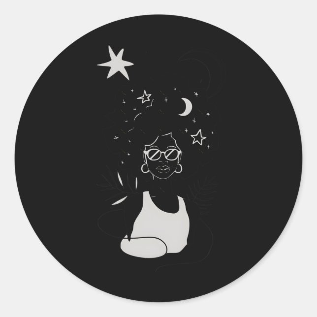 Redondo Afro Girl - Adesivo Celestial (Frente)