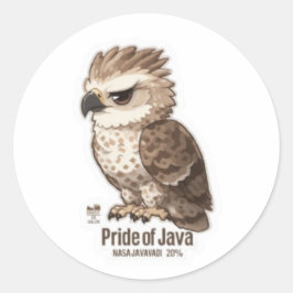 Redondo Águia-de-java Kawaii Adesivo - Nação Indonésia