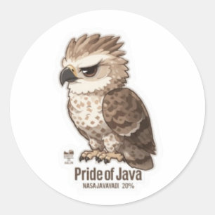 Redondo Águia-de-java Kawaii Adesivo - Nação Indonésia