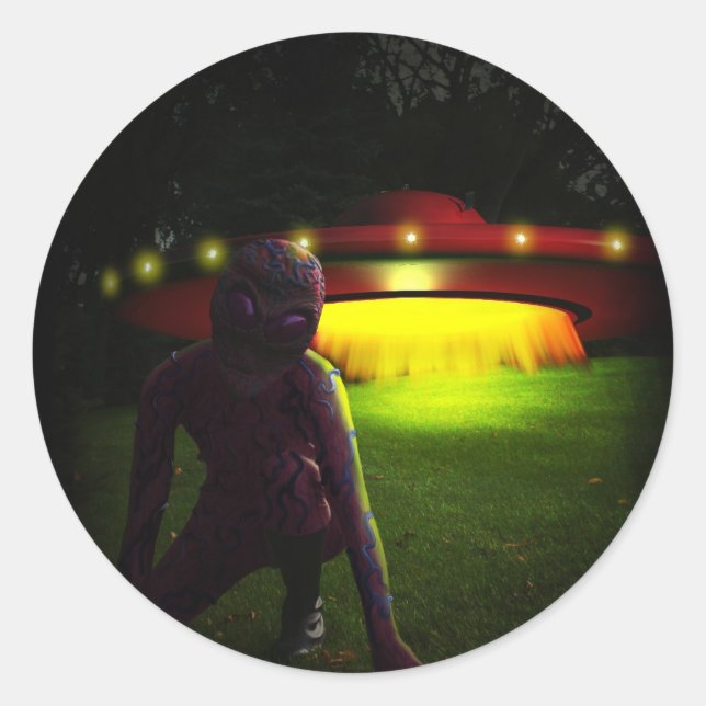 Redondo Aliens com adesivo inclinado (Frente)