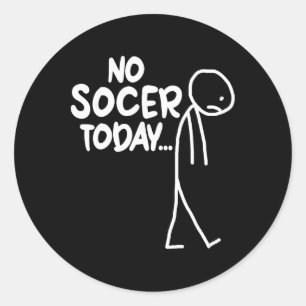 Redondo Amante de Futebol Divertido Adesivo Triste Sem Fut