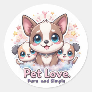 Redondo Amor de Estimação Puro e Simples Adesivo de Artesa