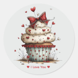 Redondo Amor por Cupcake com Aquarela Caprichosa Adesivo