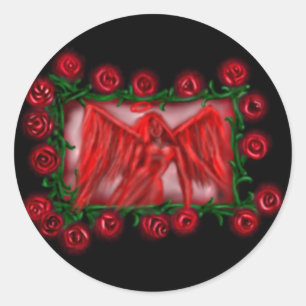 Redondo Angel Red, rosas, adesivo