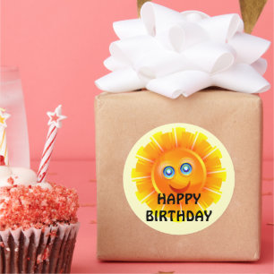 Redondo ANIVERSÁRIO: Adesivo de aniversário Sunshine