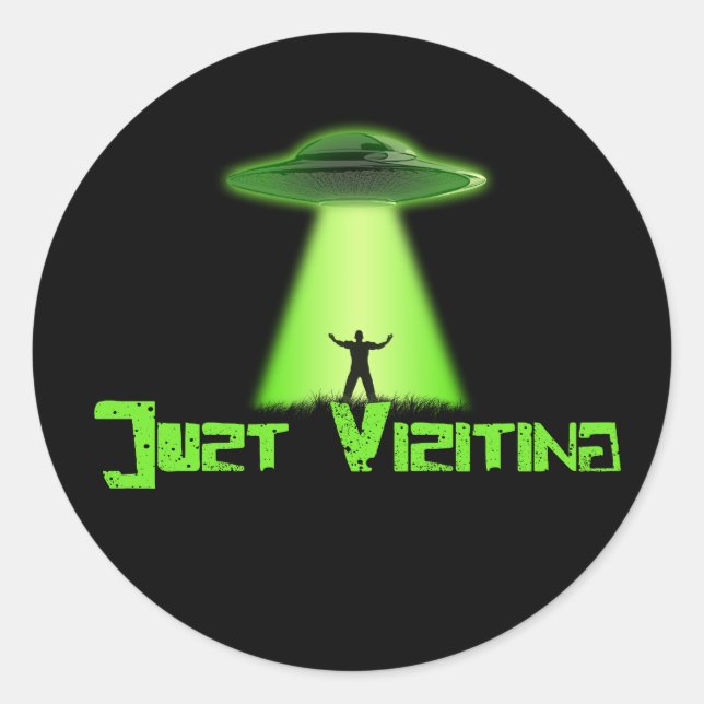 Redondo Apenas Visitando o adesivo (Frente)